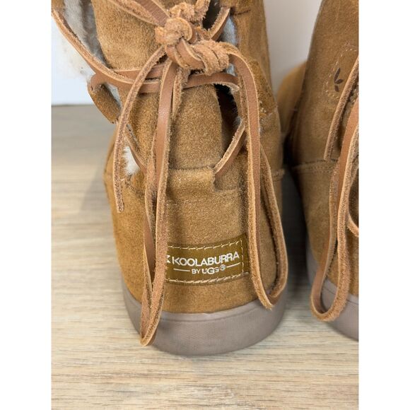 Koolaburra By UGG Women's Size 9 Brown Shazi Suede Short Tie Back Boots - Picture 7 of 9
